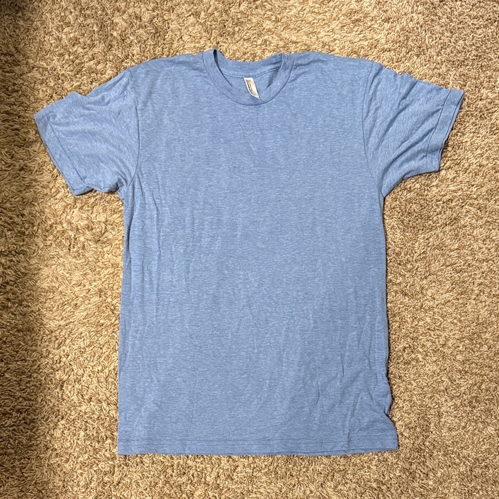 American Apparel Sky Blue Crew Neck Tee (Medium)